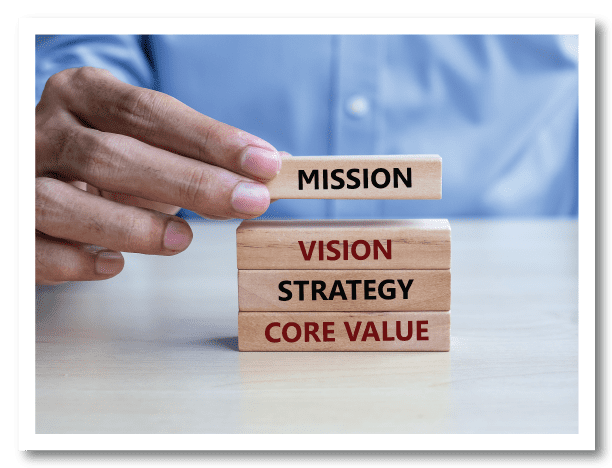Visions and Values forms a great base for the employees to work towards the goal